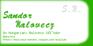 sandor malovecz business card